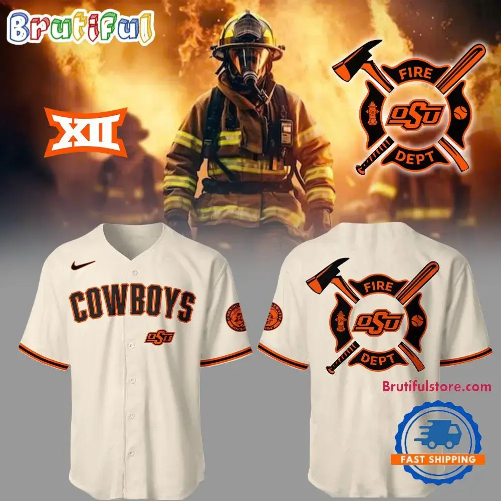 Oklahoma State Cowboys Baseball x Firefighter Appreciation Jersey Image