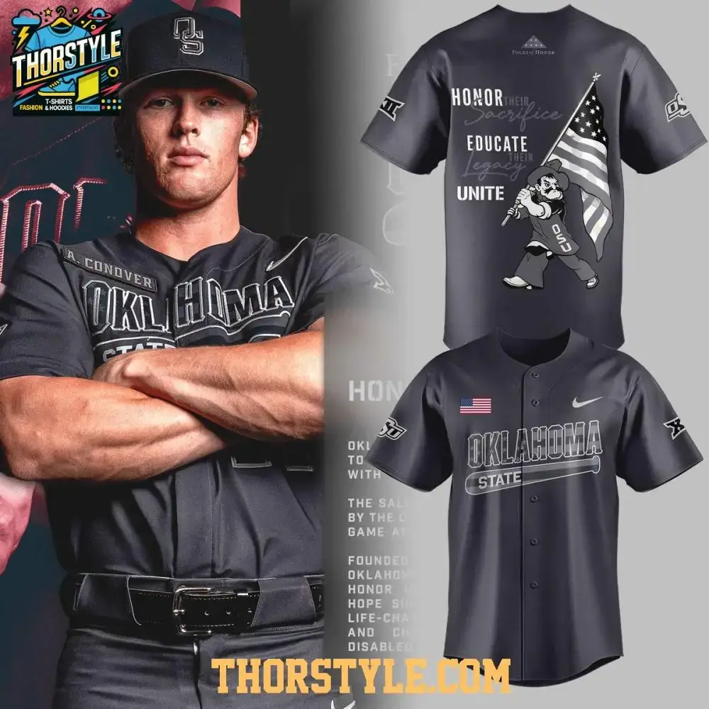 Oklahoma State Cowboys Folds Of Honor 2026 Night Baseball Jersey Image