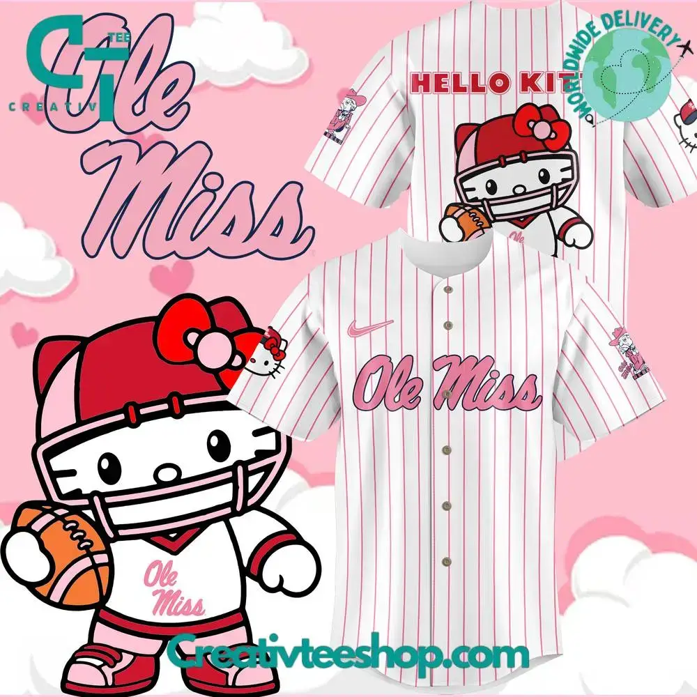 Ole Miss Rebels Football X Hello Kitty Stripes Jersey Image