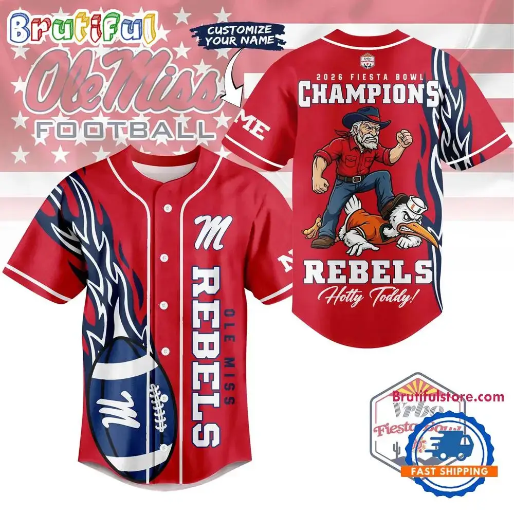 Ole Miss Rebels NCAA 2026 Fiesta Bowl Champions Jersey Shirt Image
