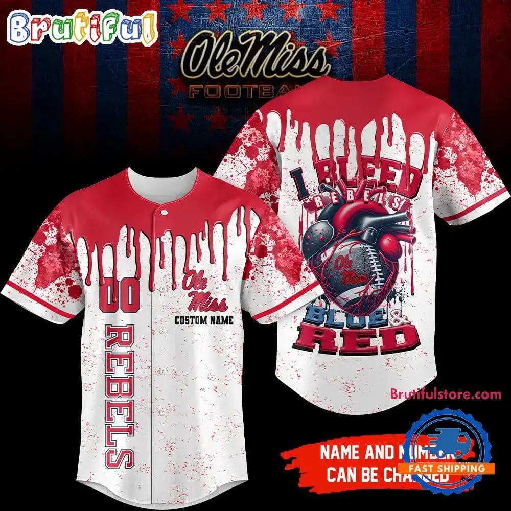 Ole Miss Rebels NCAA I Bleed Baseball Jersey Image