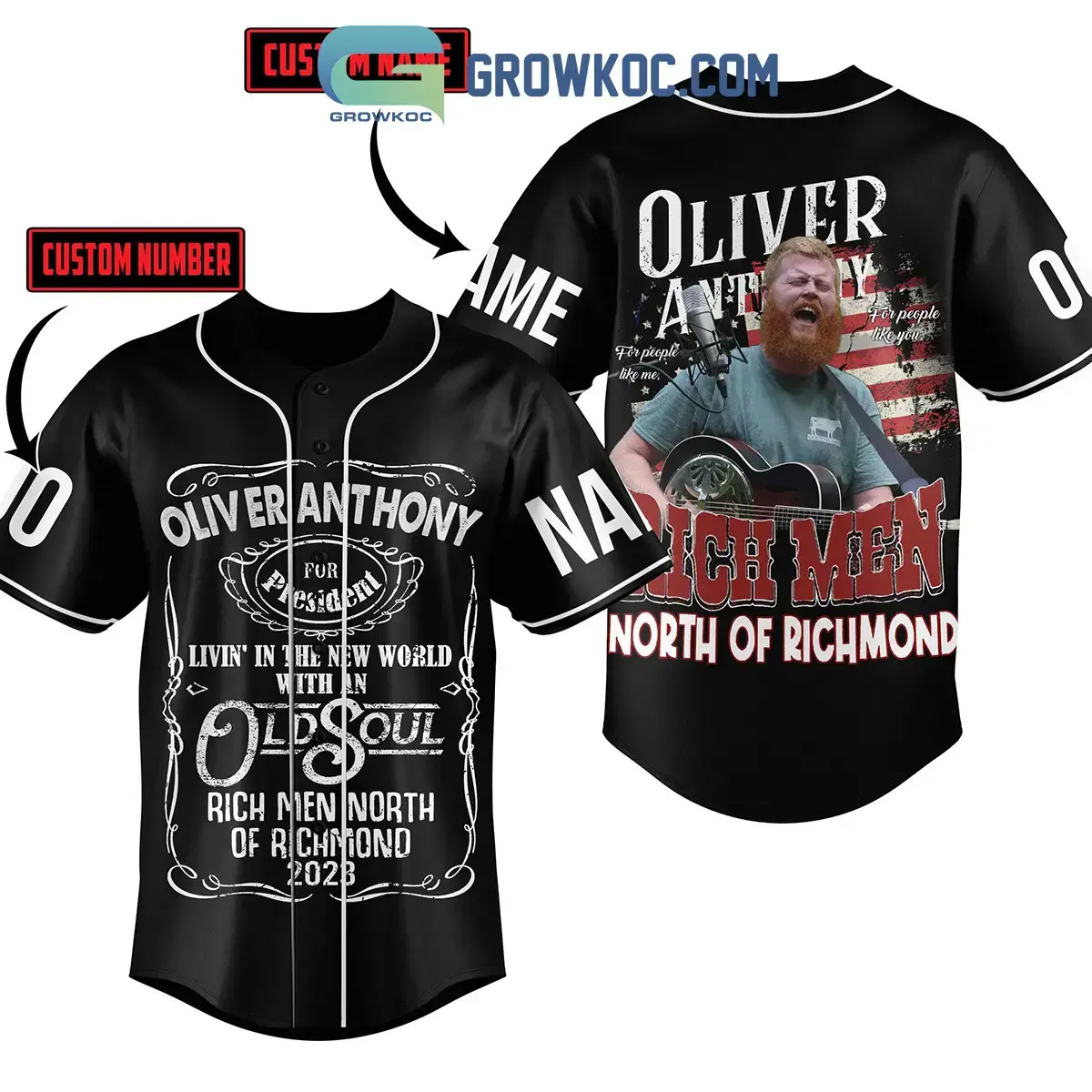 Oliver Anthony Rich Men North Of Richmond 2023 Personalized Baseball Jersey Image
