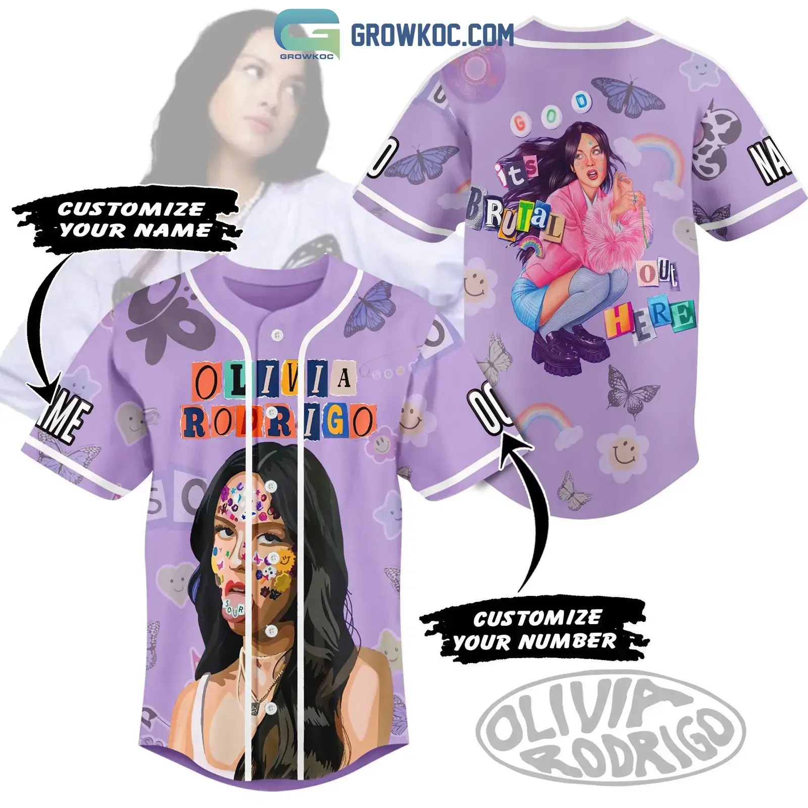 Olivia Rodrigo God Its Brotal Out Here Personalized Baseball Jersey Image