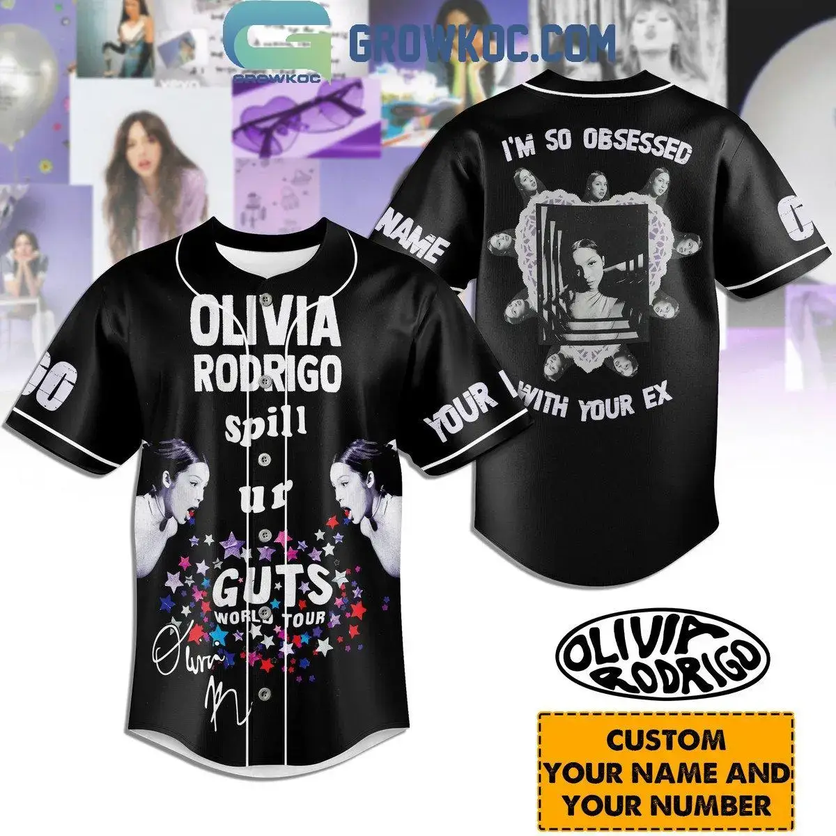 Olivia Rodrigo I'm So Obsessed With Your Ex Personalized Baseball Jersey Image