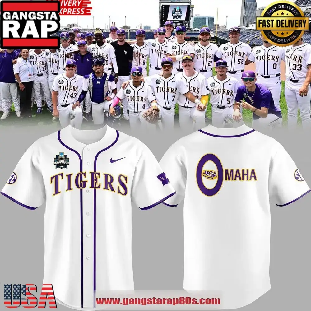 Omaha Men’s College World Series OSU Tigers Baseball Jersey Shirt Image