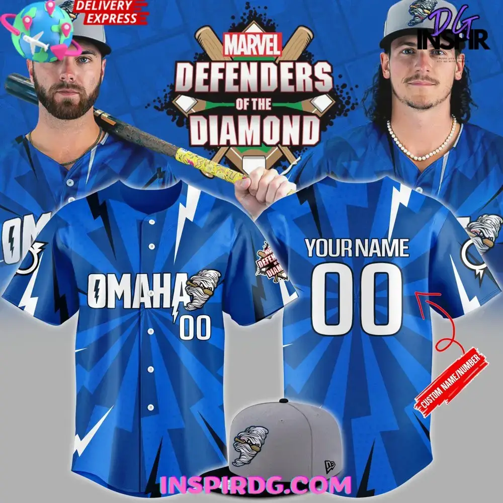 Omaha Storm Chasers Marvel Defenders Of The Diamond Baseball Jersey Image