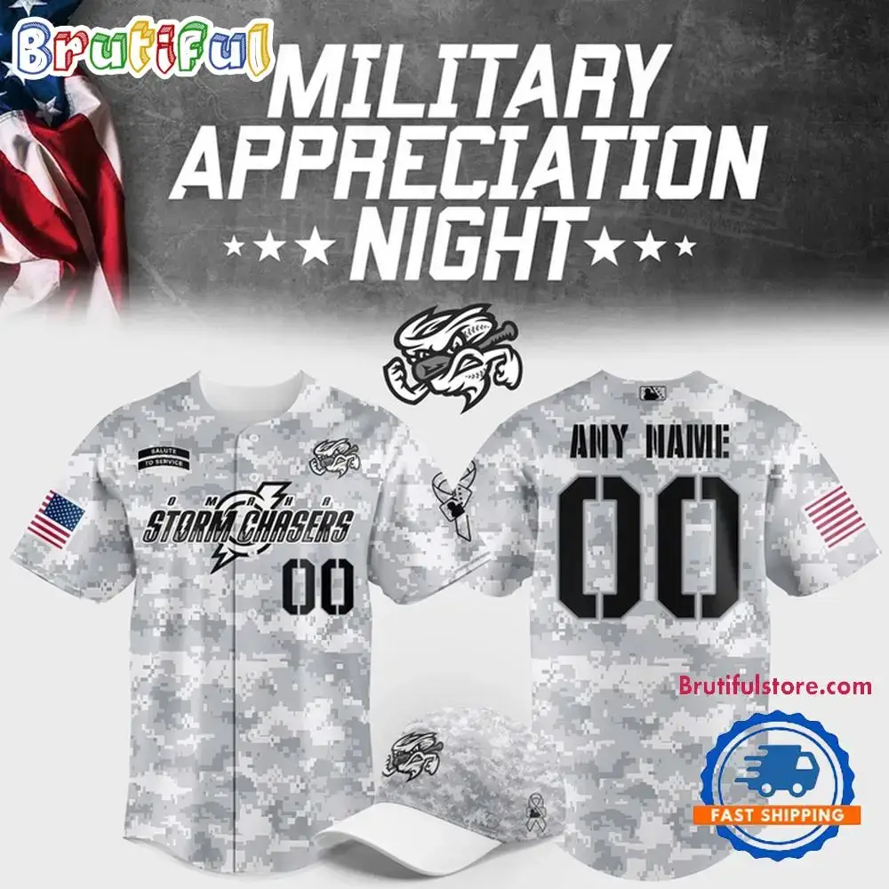 Omaha Storm Chasers Military Appreciation Night 2025 Baseball Jersey Image