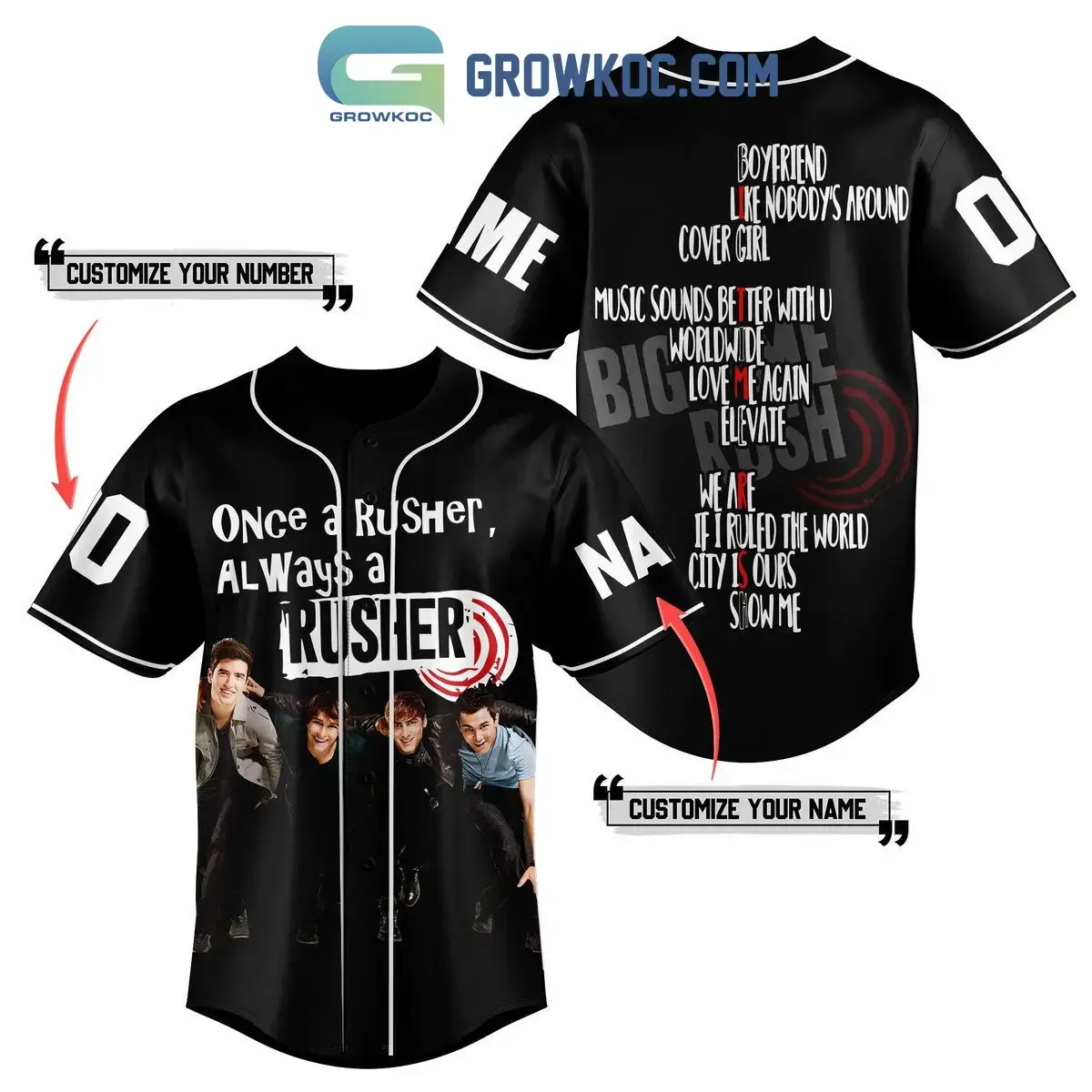 Once A Rusher Always A Rusher Personalized Baseball Jersey Image