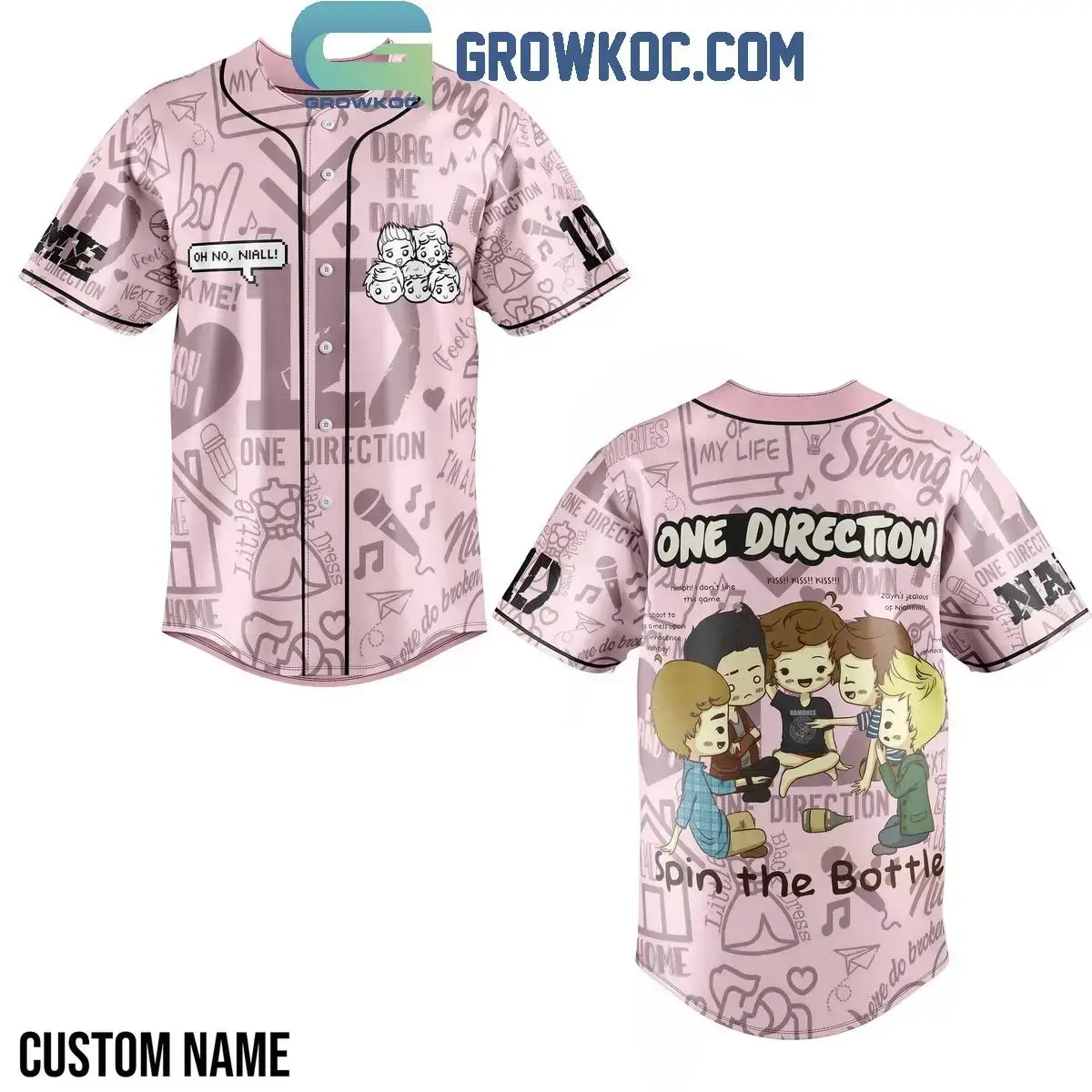 One Direction Spin The Bottle Personalized Baseball Jersey Image