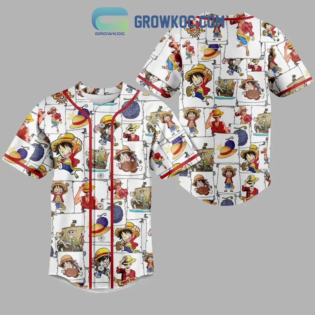One Piece Anime Cartoon Baseball Jersey Image