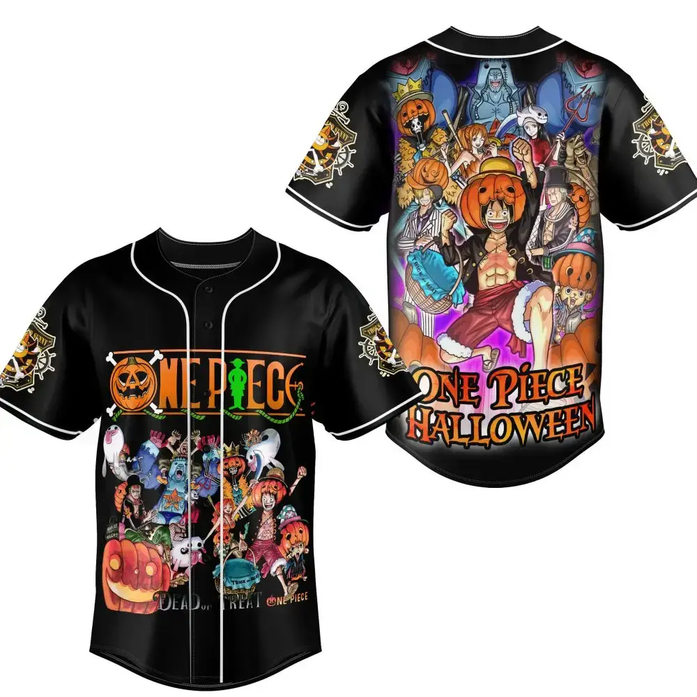 One Piece Halloween Baseball Jersey – Spooky Anime Style For Fans! Image