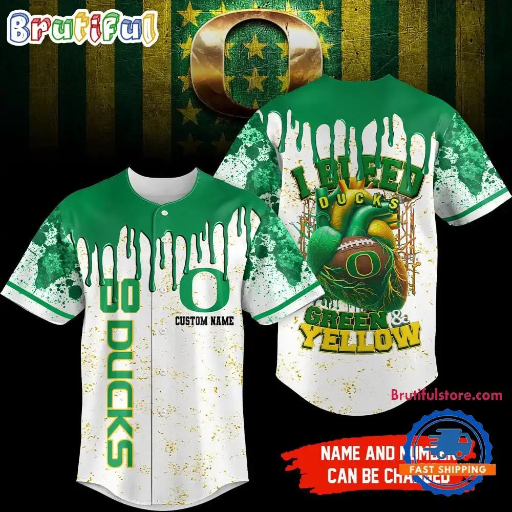 Oregon Ducks NCAA I Bleed Baseball Jersey Image