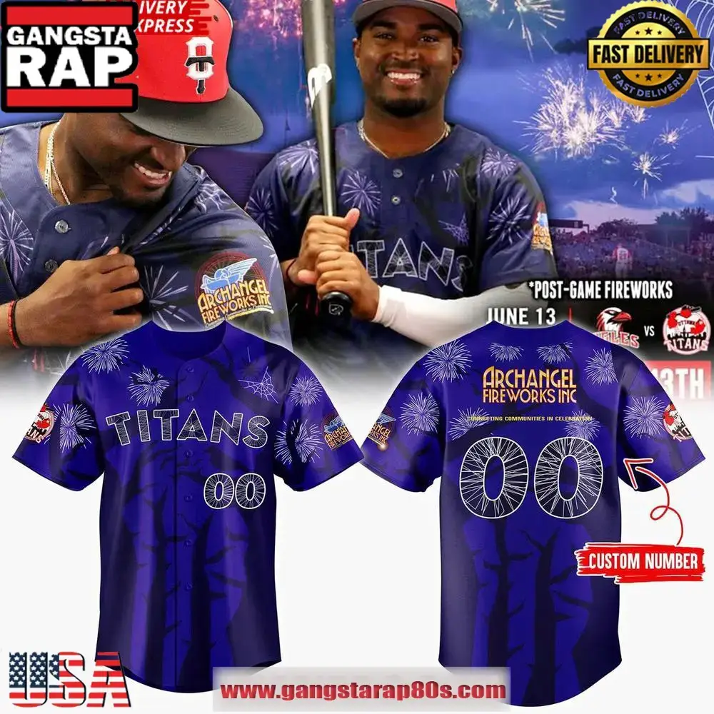 Ottawa Titans Archangel Fireworks Inc Special Custom Number Baseball Jersey Shirt Image