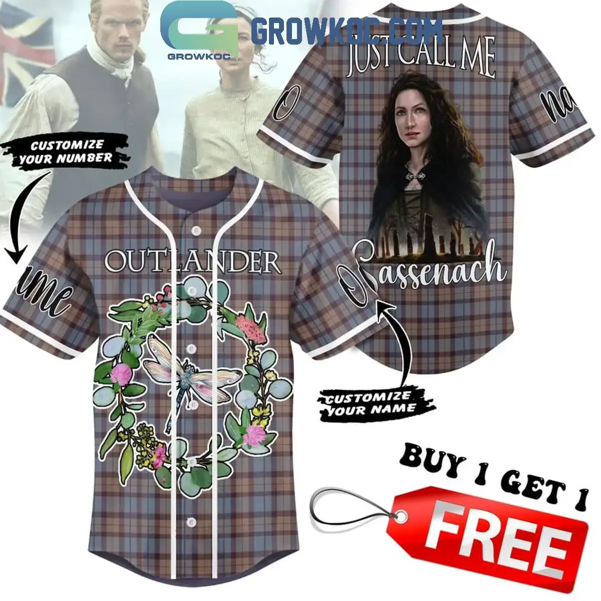 Outlander Just Call Me Sassenach Personalized Baseball Jersey Image