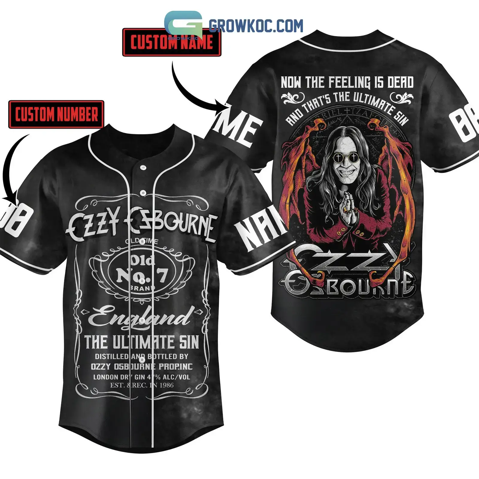 Ozzy Osbourne Now The Feeling Is Dead Personalized Baseball Jersey Image
