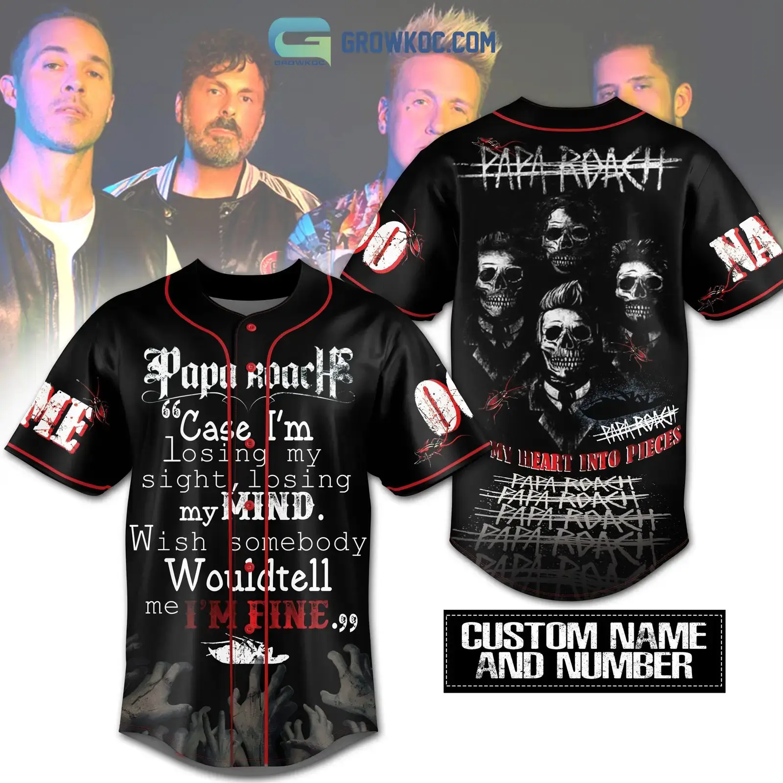 Papa Roach My Heart Into Pieces Personalized Baseball Jersey Image