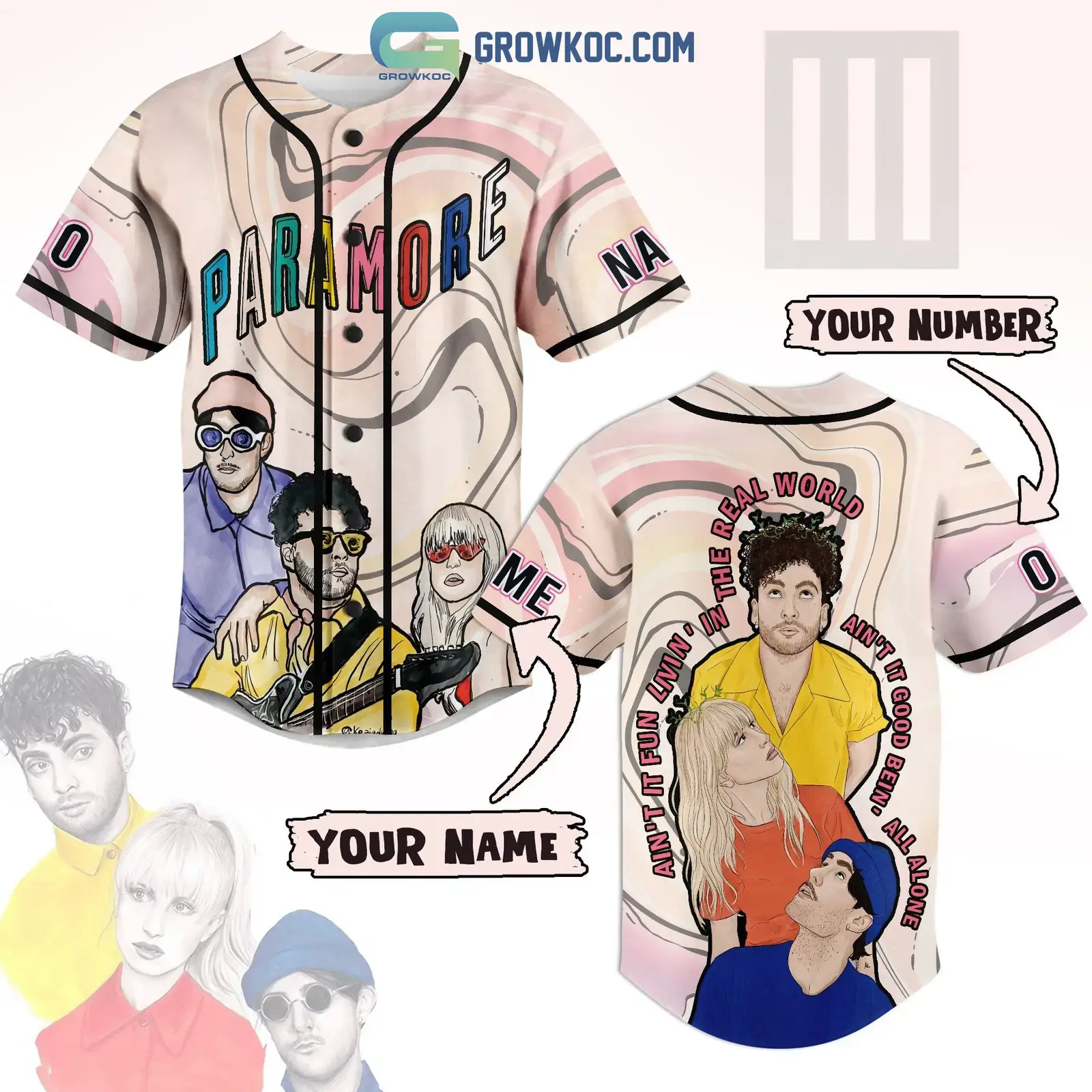 Paramore Ain't It Fun Livin' In The Real World Personalized Baseball Jersey Image