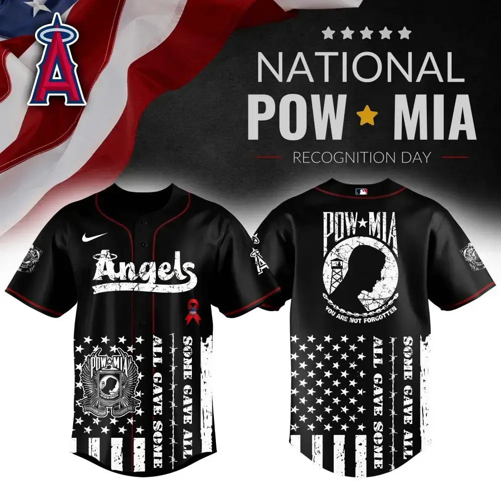 Patriotic Angels Baseball Jersey - Pow/Mia Tribute, All Gave Some Design, Limited Edition Image