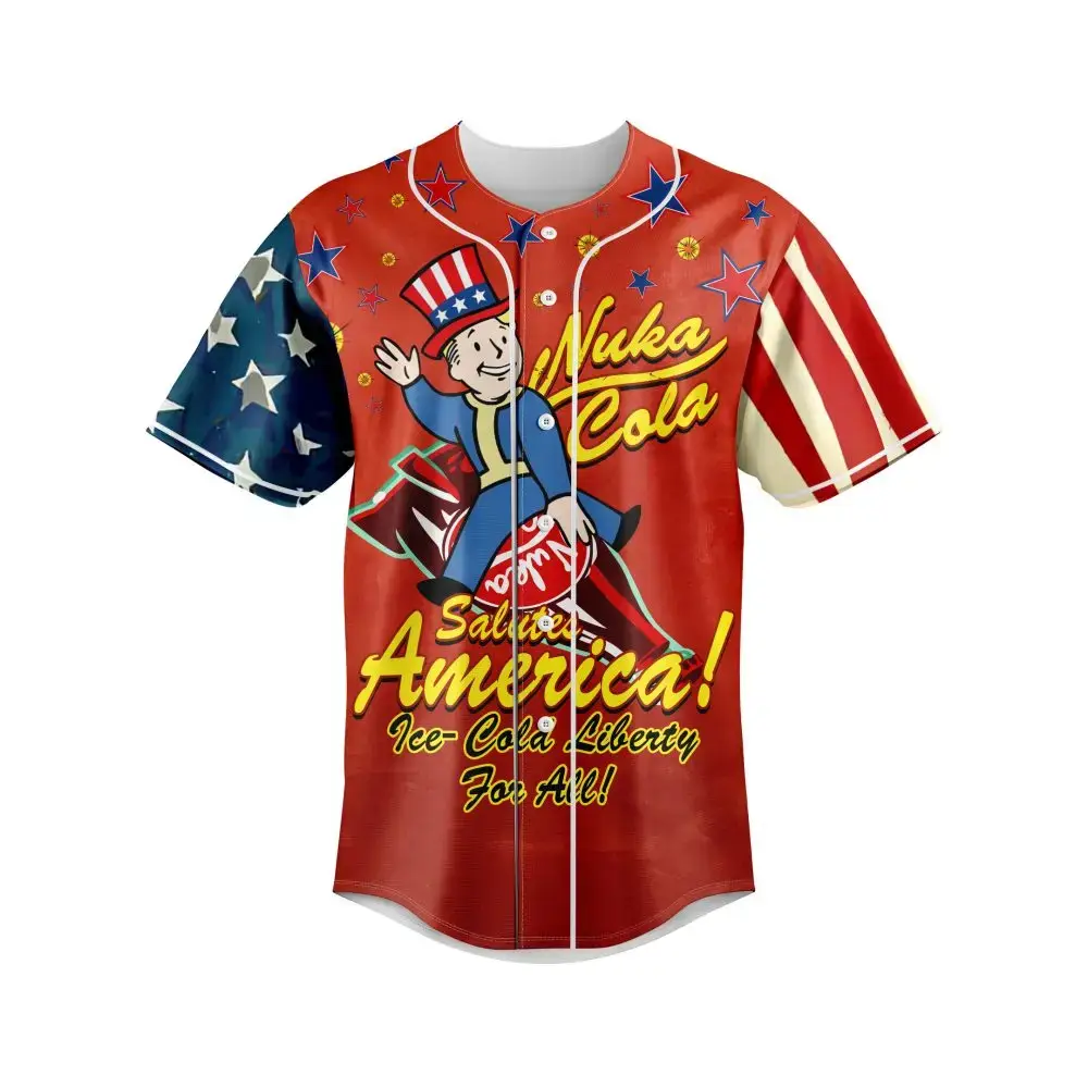 Patriotic Nuka Cola Baseball Jersey – Celebrate America In Style! Image