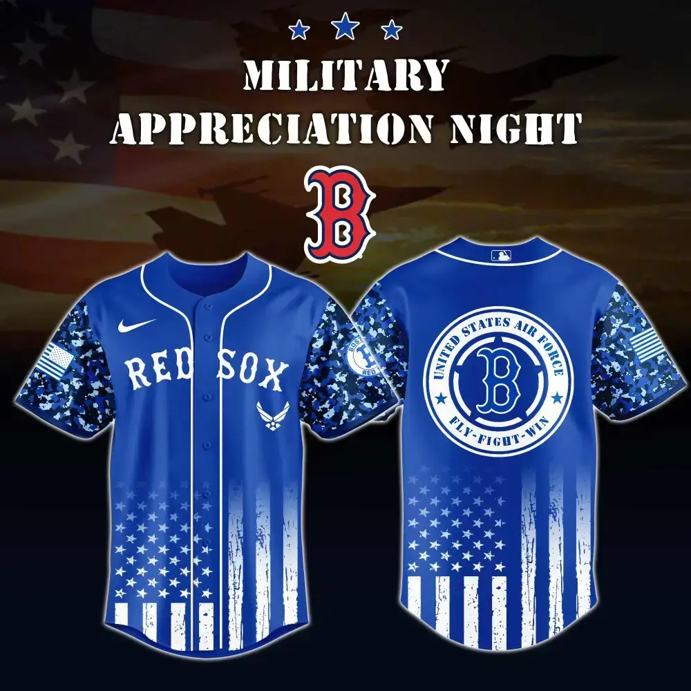 Patriotic Red Sox Jersey - Military Appreciation Night Special Edition Image
