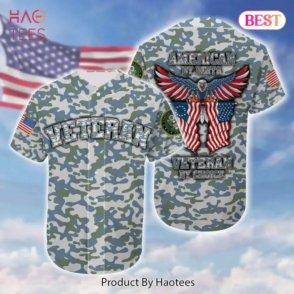 Patriotic Veteran Camo Jersey - American Pride Eagle Design Shirt By Haotees Image