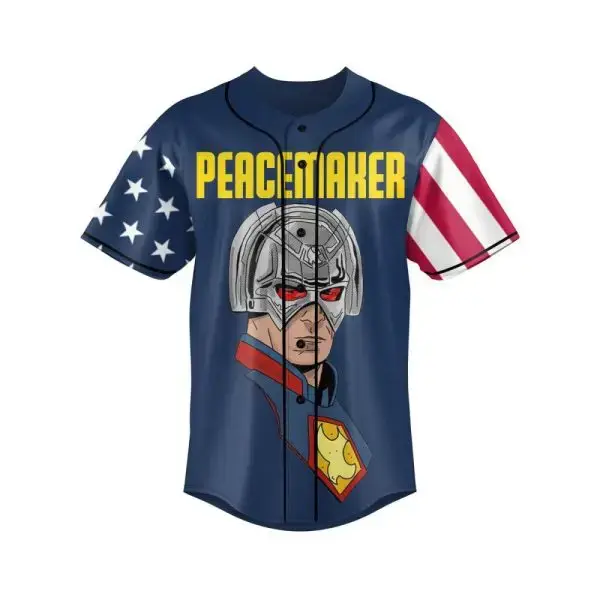 Peacemaker Patriotic Baseball Jersey - Bold Superhero Style Shirt For Fans Image