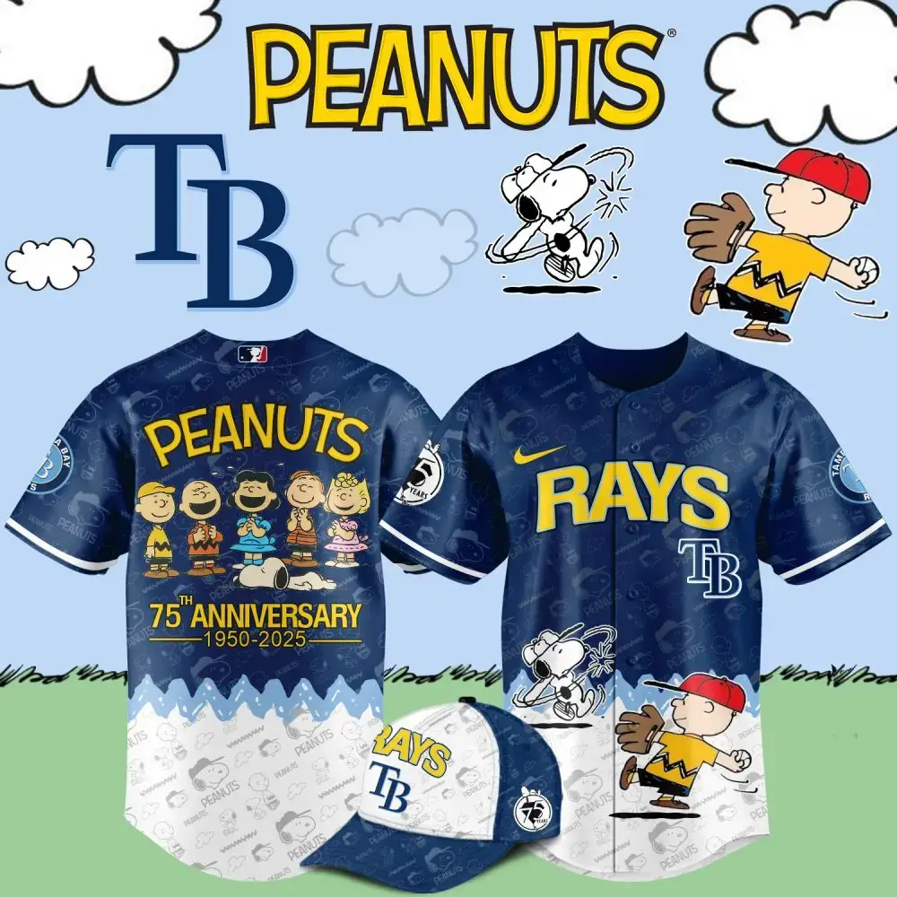 Peanuts 75Th Anniversary Tampa Bay Rays Jersey - Limited Edition Fan Gear Image
