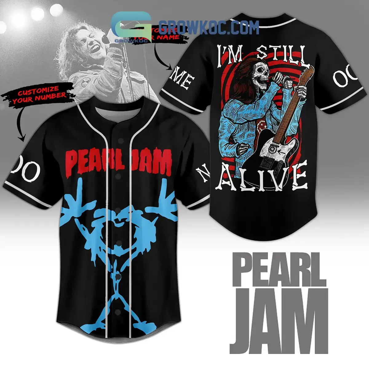 Pearl Jam I'm Still Alive Personalized Baseball Jersey Image