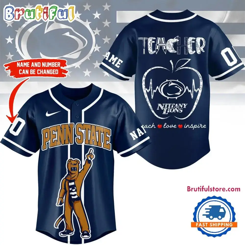 Penn State Nittany Lions Mascot Teacher Appreciation Month Baseball Jersey Image