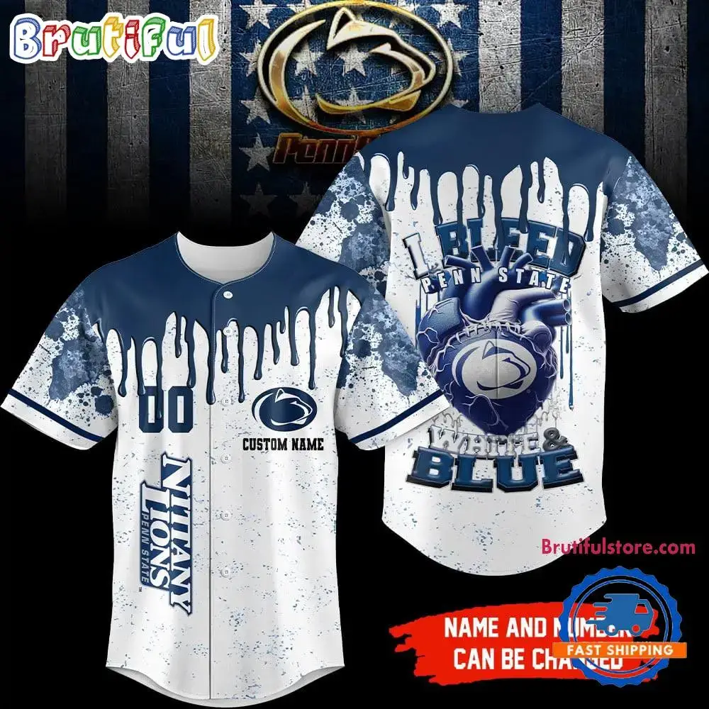 Penn State Nittany Lions Ncaa I Bleed Baseball Jersey Image