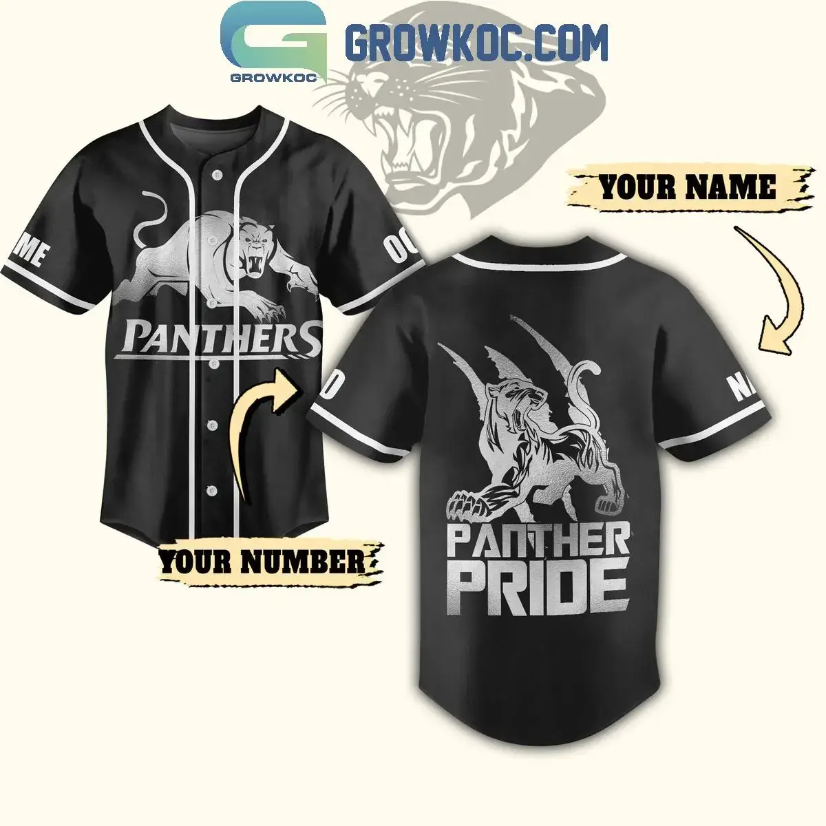 Penrith Panthers Rugby Panther Pride Personalized Baseball Jersey Image