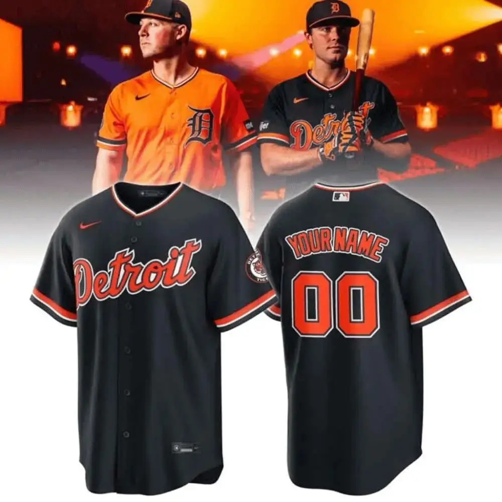 Personalized 2026 Detroit Tigers Black Alternate Baseball Jersey Detroit Tigers Merch Fan Gifts Image