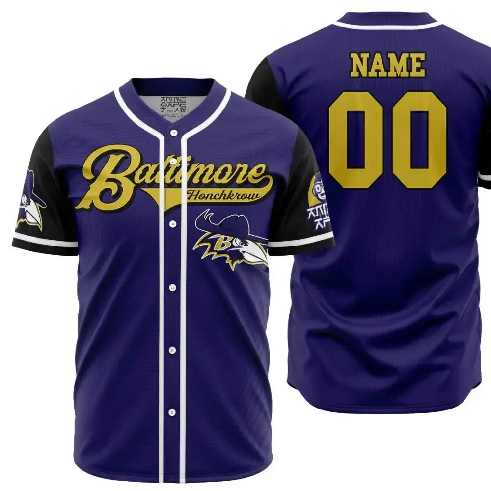 Personalized Baltimore Honchkrow Pokemon Baseball Jersey Image