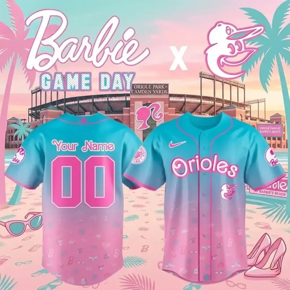 Personalized Baltimore Orioles Barbie Game Day Baseball Jersey 2026 Orioles Merch Gifts For Her Image