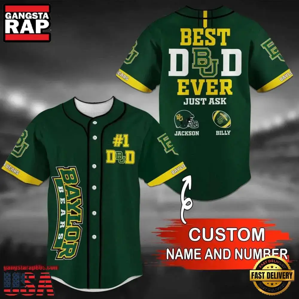Personalized Baylor Bears Summer Baseball Jersey Shirt Image