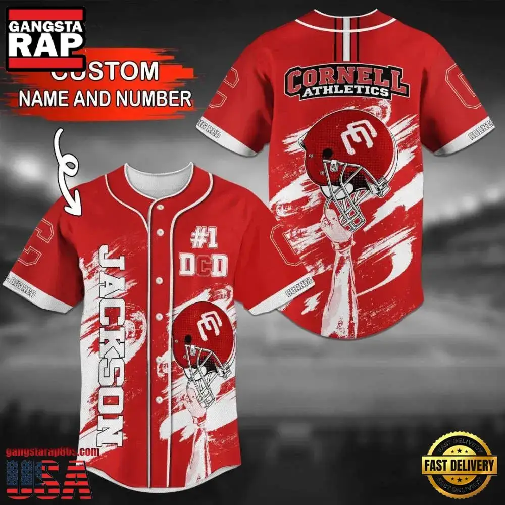 Personalized Cornell Big Red Summer Baseball Jersey Shirt Image