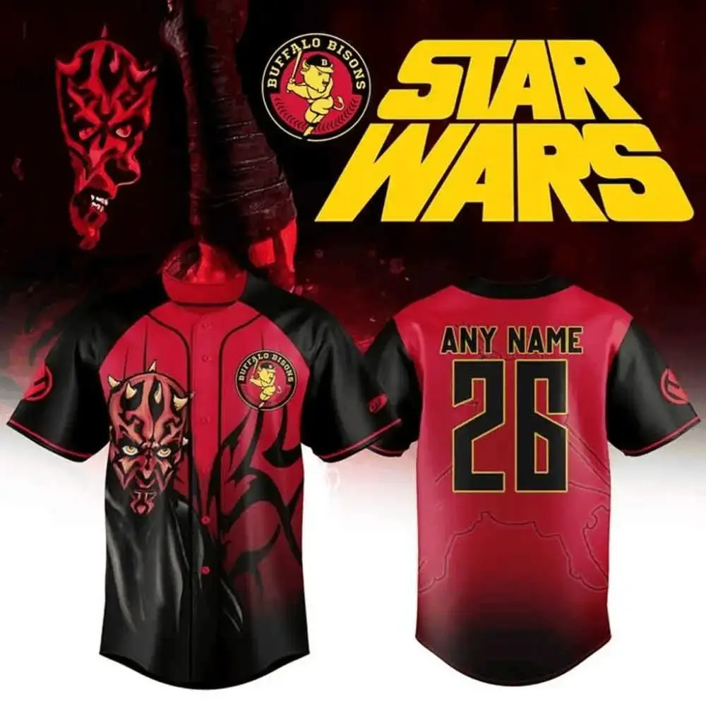 Personalized Darth Maul Star Wars X Buffalo Bisons Baseball Jersey Gifts For Fans Image