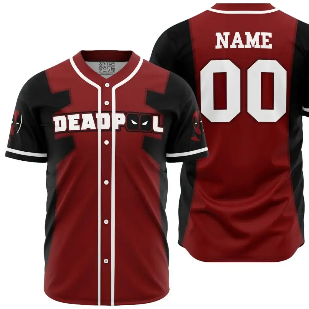 Personalized Deadpool Marvel Baseball Jersey Image