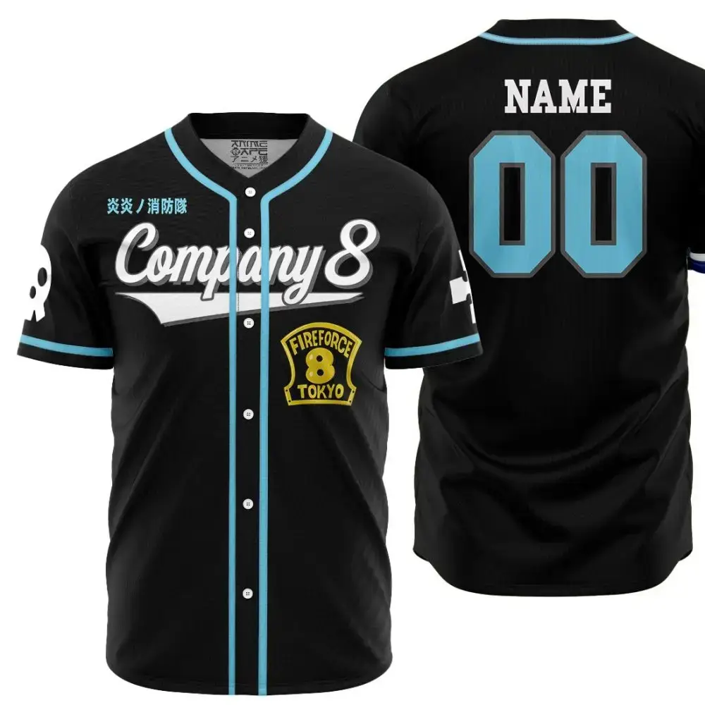 Personalized Fire Force Company 8 Baseball Jersey Image