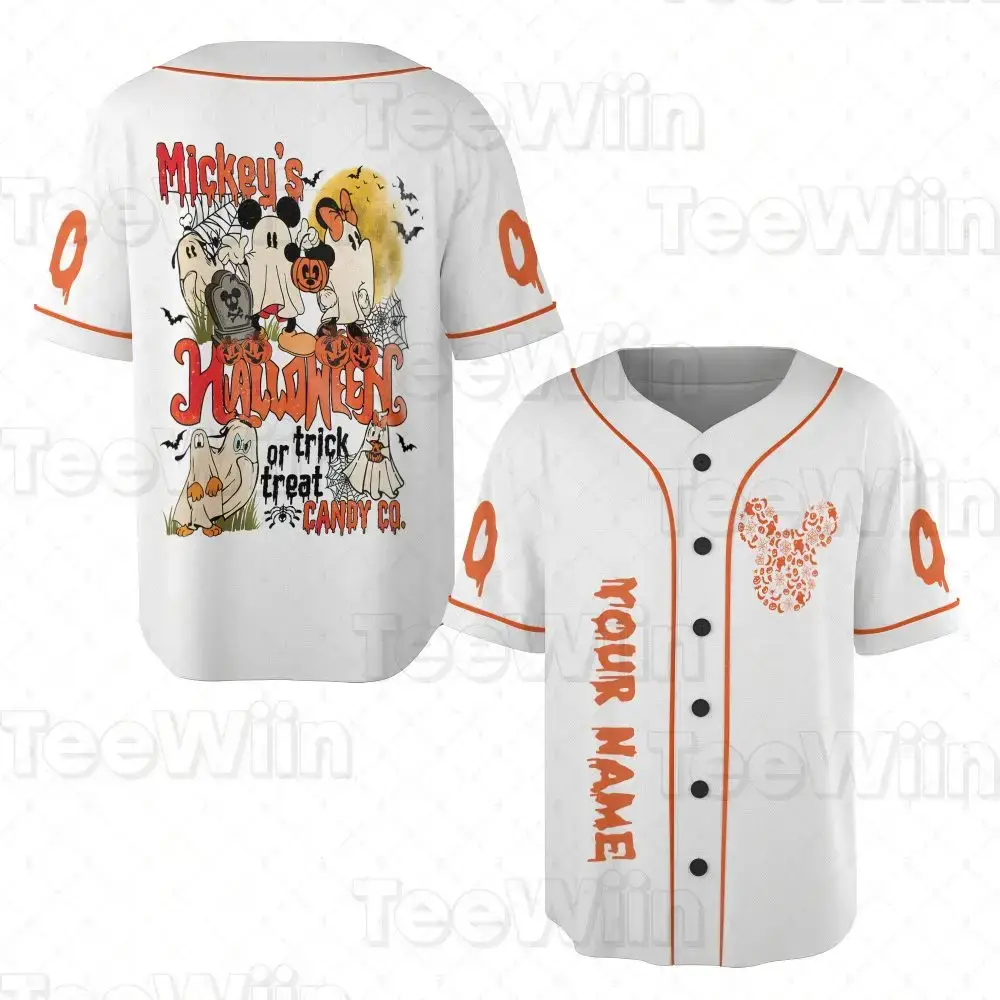 Personalized Halloween Baseball Jersey – Custom Name, Spooky Design, Perfect For Trick-Or-Treat! Image
