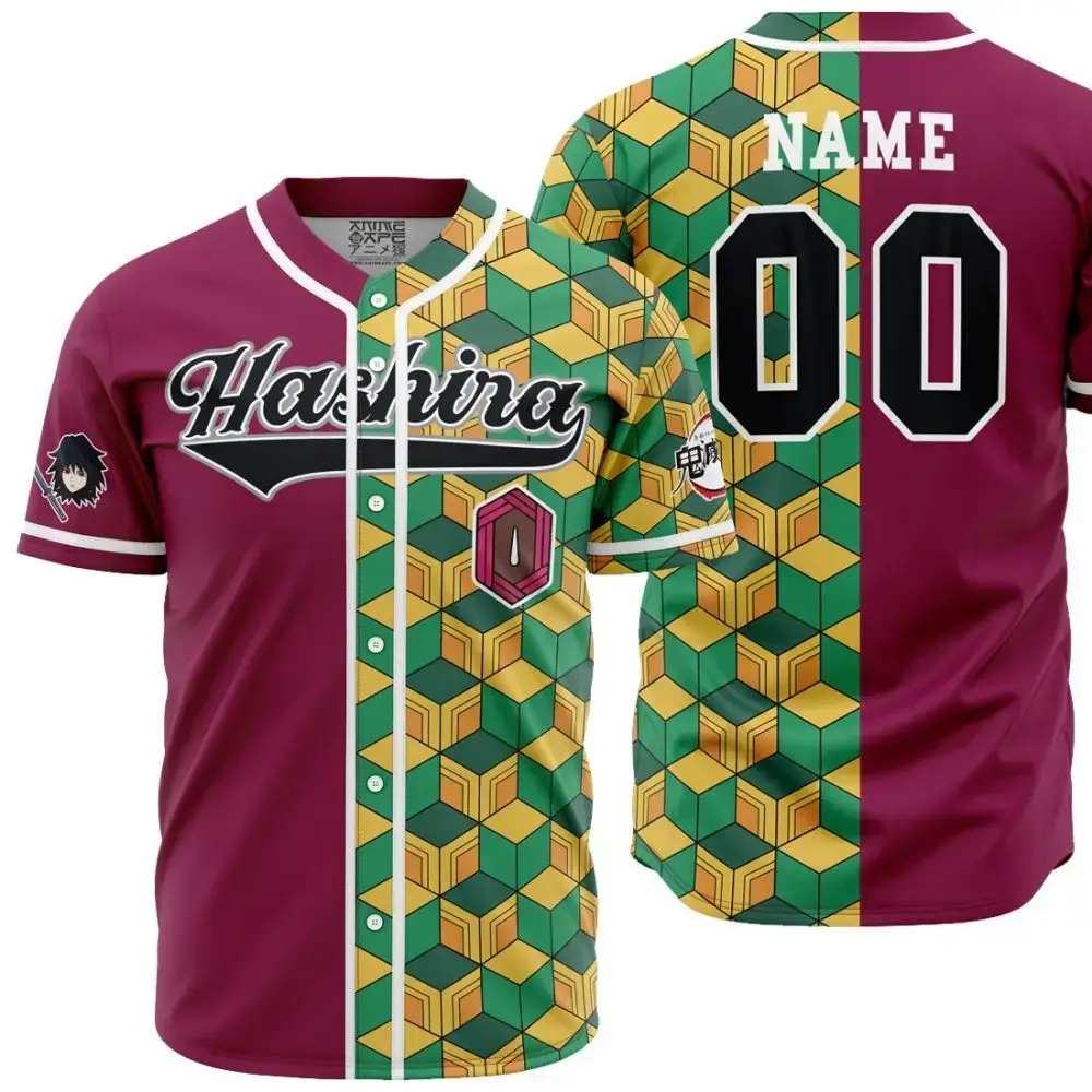 Personalized Hashira Giyu Tomioka Demon Slayer Baseball Jersey Image