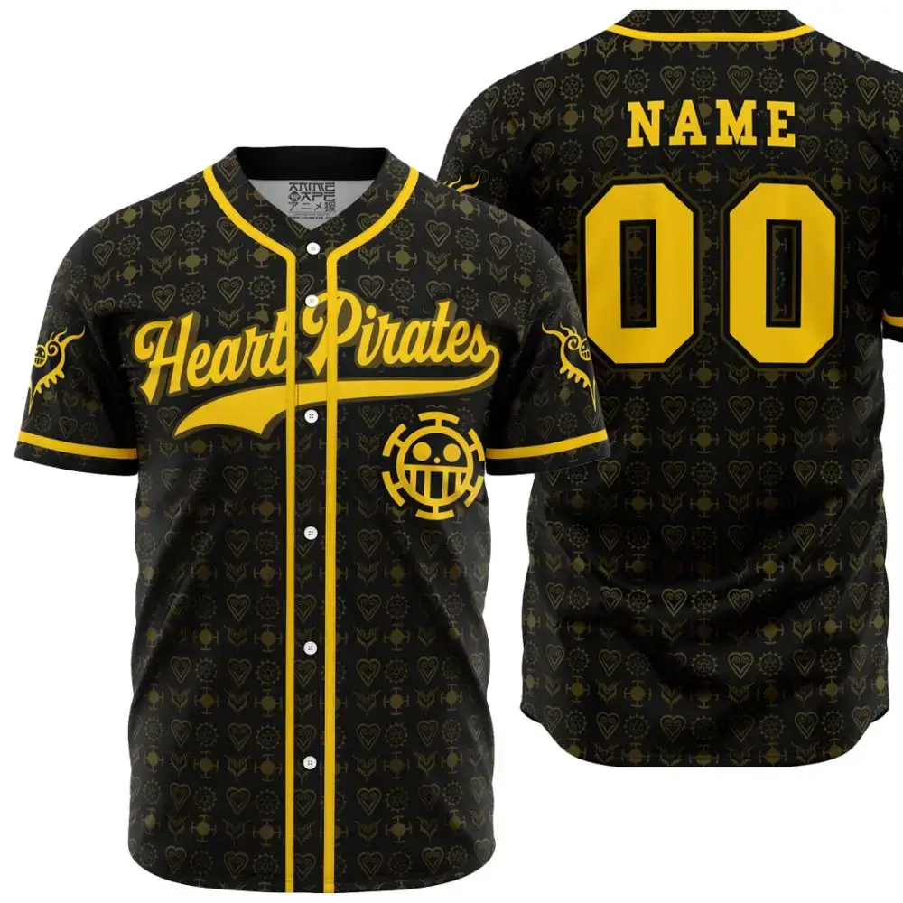 Personalized Heart Pirates Law V1 One Piece Baseball Jersey Image