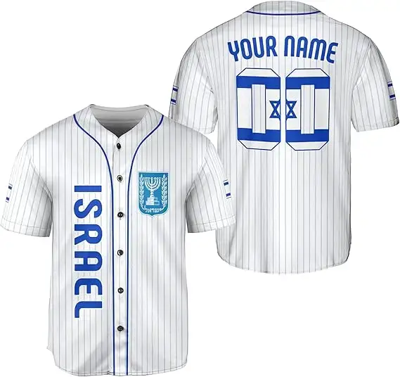 Personalized Israel Baseball Jersey Men, Israel Jersey Baseball, Israel Jersey Men Image