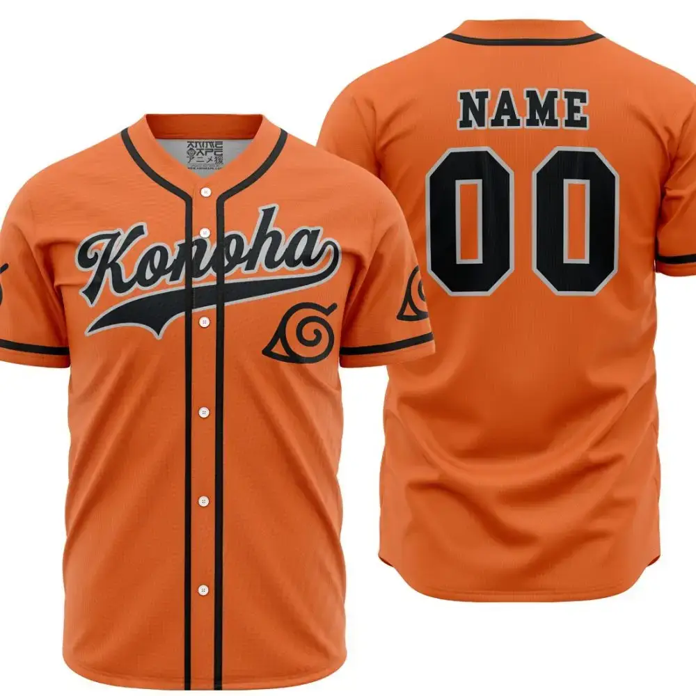 Personalized Konoha Shippuden Baseball Jersey Image
