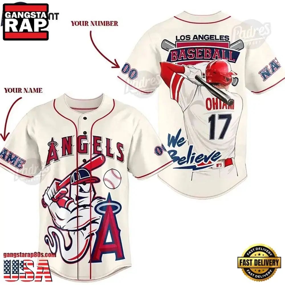 Personalized MLB Los Angeles Angels Summer Baseball Jersey Shirt Image