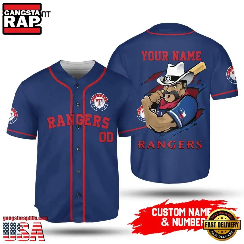Personalized MLB Texas Rangers Summer Baseball Jersey Shirt Image