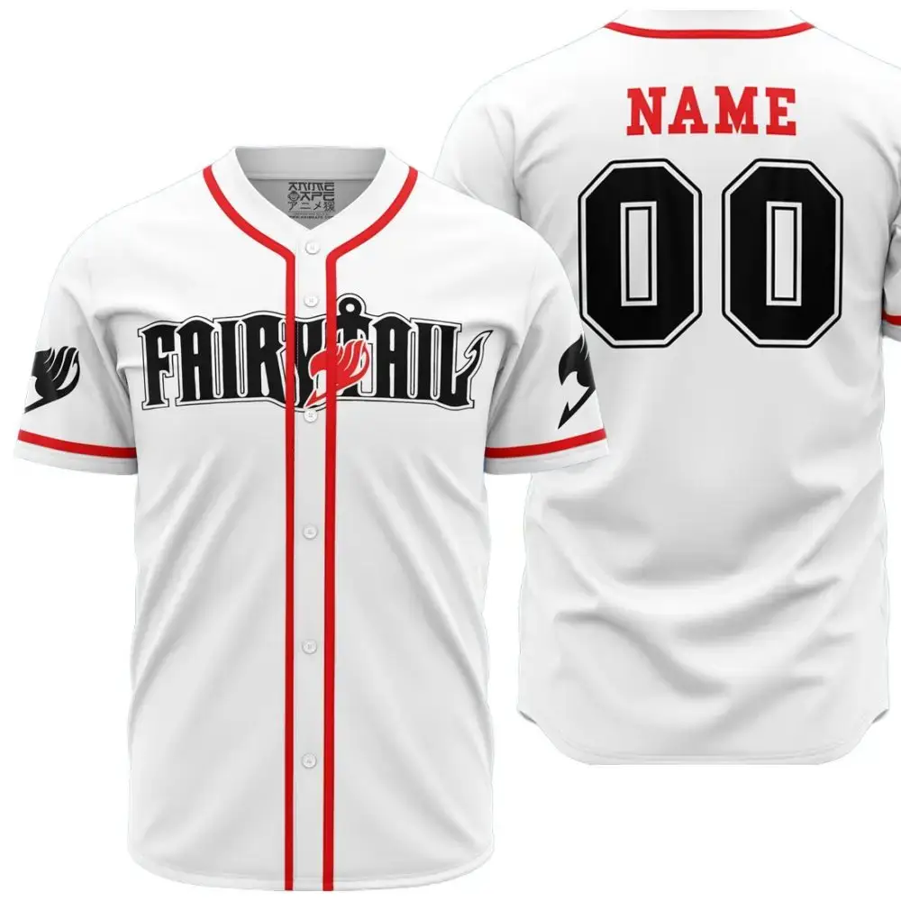Personalized Natsu Dragneel Fairy Tail Baseball Jersey Image
