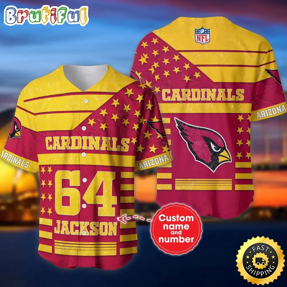Personalized NFL Arizona Cardinals Baseball Jersey Stylish Baseball Tops Image