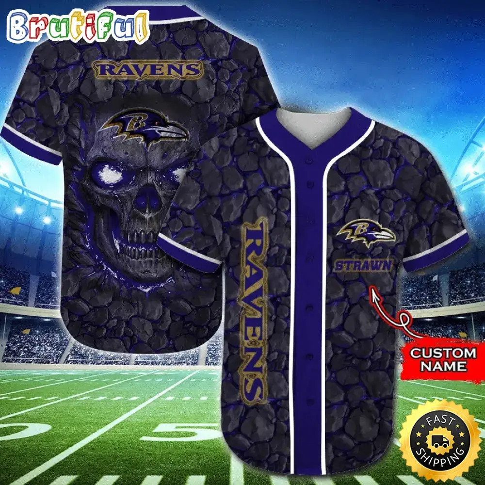 Personalized NFL Baltimore Ravens Baseball Jersey Dynamic Team Shirts Image