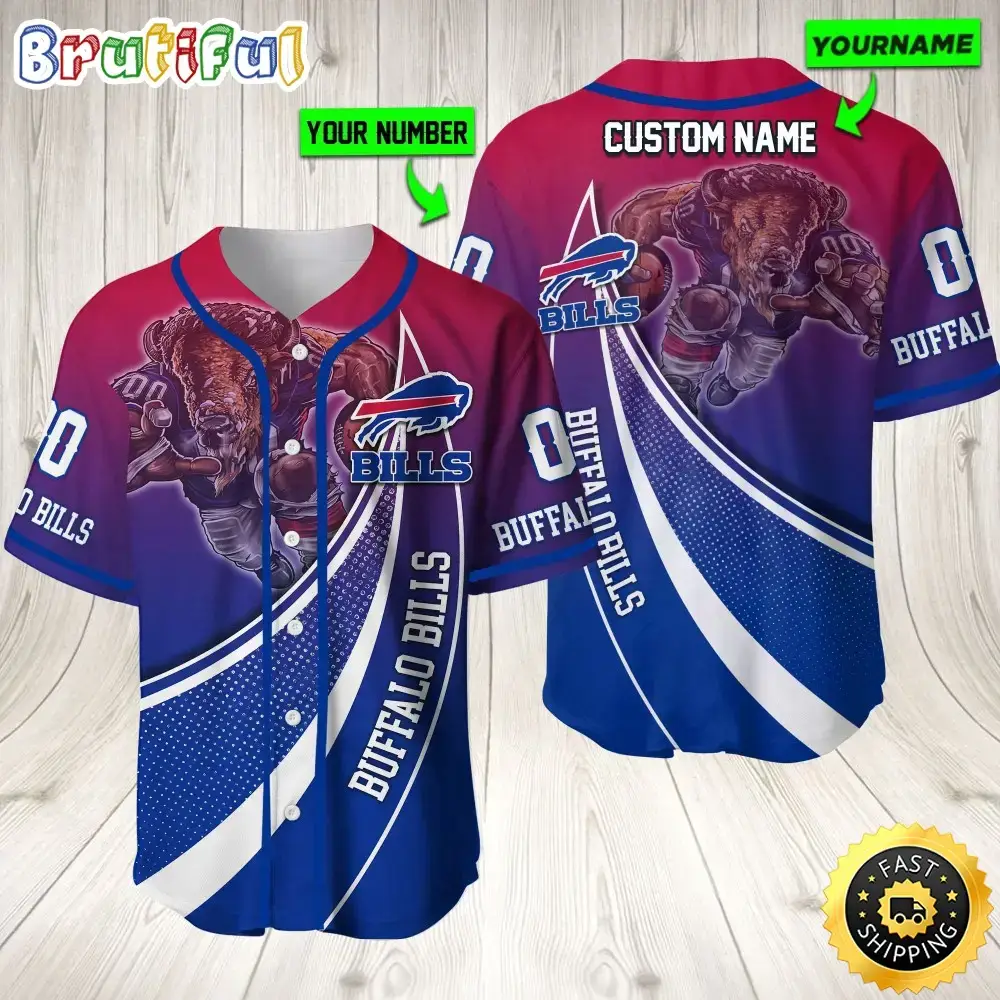 Personalized NFL Buffalo Bills 3D Baseball Jersey Shirt Shirts Image